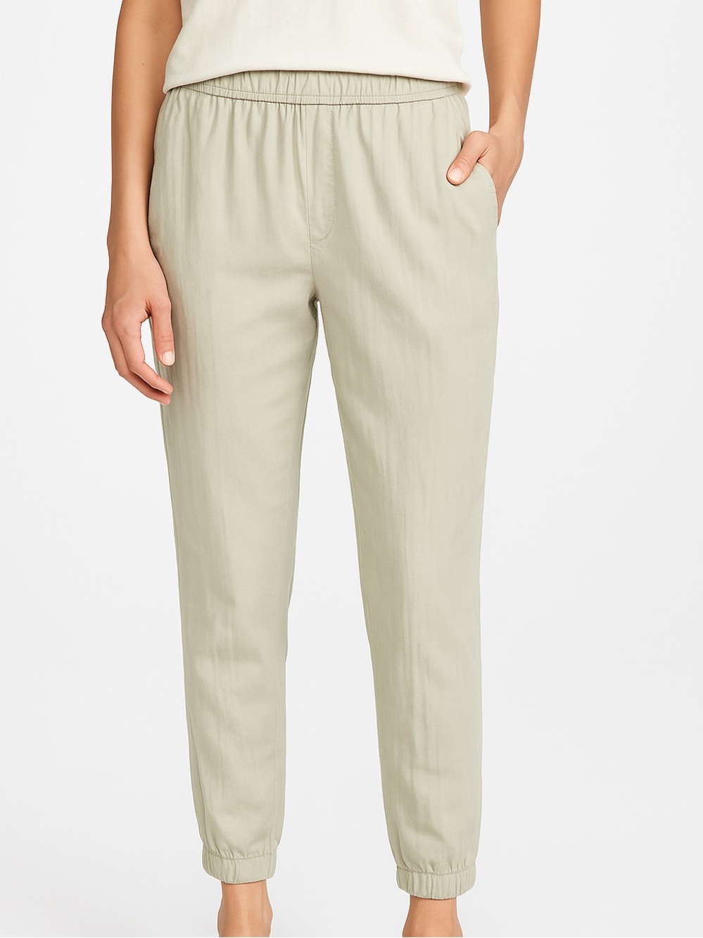 NWOT - Raquel Allegra Fez Silk Cotton Tapered Pants Tan Size 00
